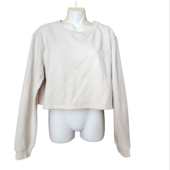 Klassy Network Tops - Klassy Network Cream Cropped Sweatshirt